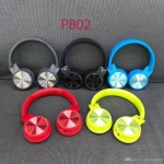 Ακουστικά Wireless Bluetooth Headset Subwoofer Stereo P802, σε γκρι χρώμα