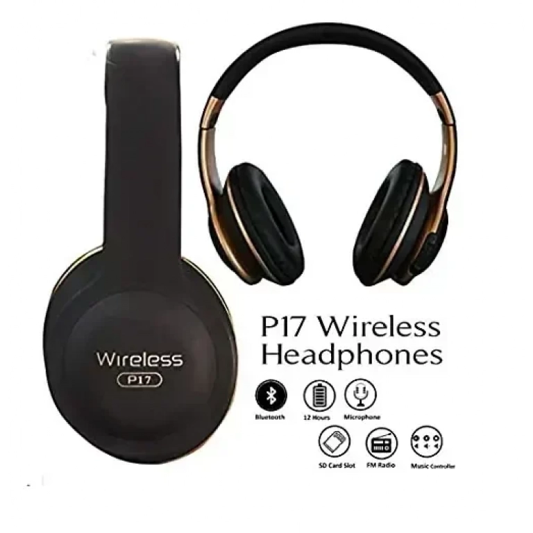 Wireless Bluetooth Headset Subwoofer Stereo P17, σε μαύρο χρώμα