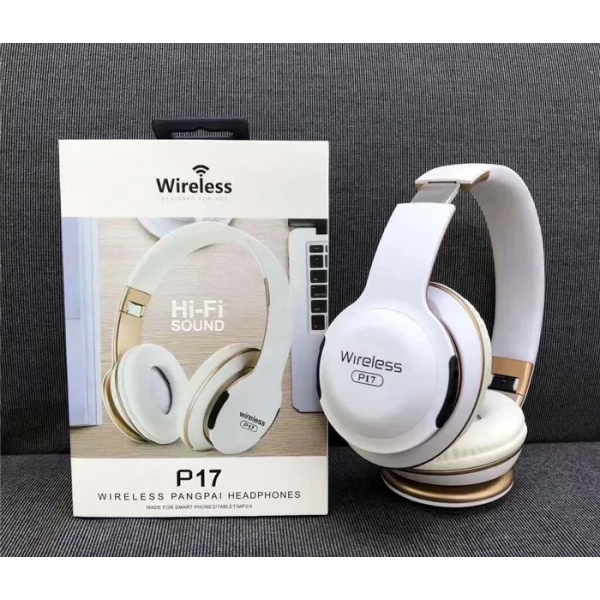 Wireless Bluetooth Headset Subwoofer Stereo P17, σε λευκό χρώμα