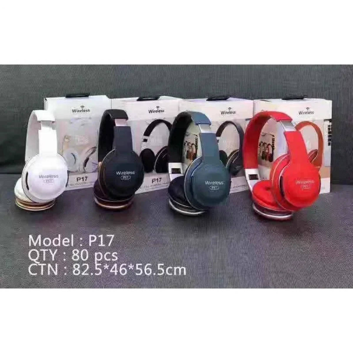 Wireless Bluetooth Headset Subwoofer Stereo P17, σε κόκκινο χρώμα