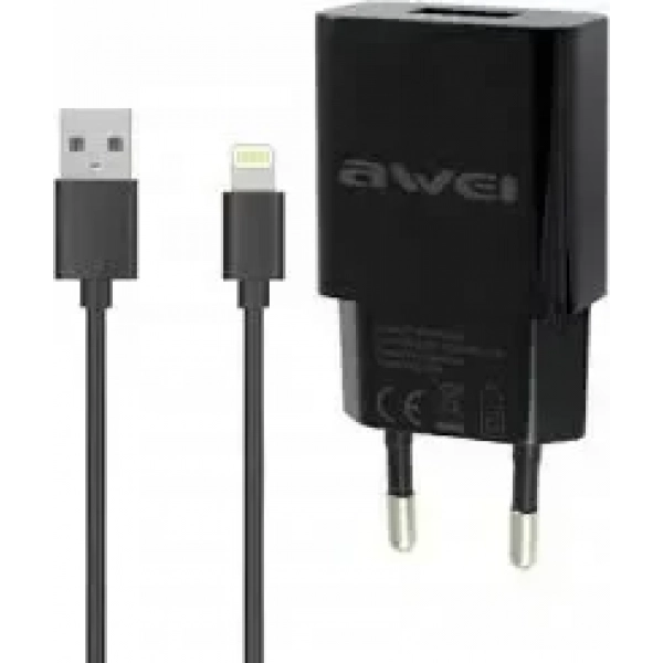 Σετ Φορτιστή Καλώδιο Φόρτισης AWEI C-13M Lightning 2.1A 1.2m Micro USB
