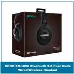 Ασύρματα Ακουστικά SODO SD-1006 Wireless Bluetooth Headphone, σε μαύρο χρώμα