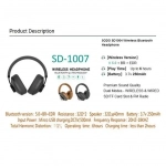 Ασύρματα Ακουστικά SODO SD-1007 Wireless Bluetooth Headphone, σε μαύρο χρώμα