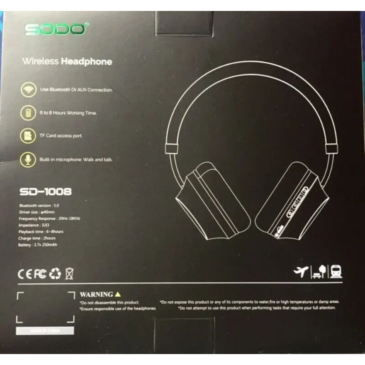Ασύρματα Ακουστικά SODO SD-1008 Wireless Bluetooth Headphone, σε γκρι ανοιχτό χρώμα