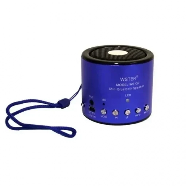 Μίνι ασύρματο επαναφορτιζόμενo ηχείο Bluetooth WS-Q9, σε μπλε χρωμα