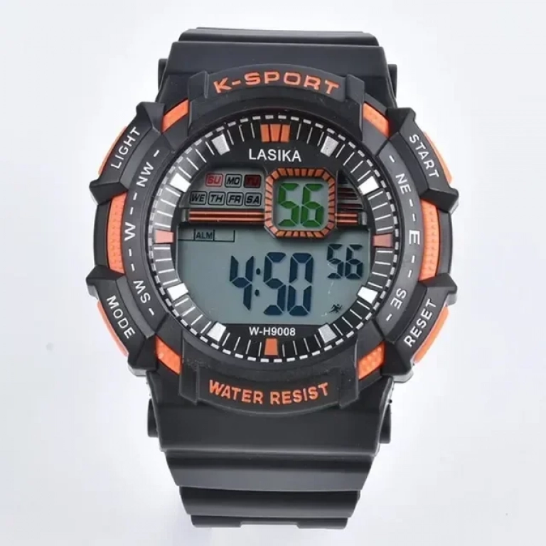 Παιδικό Ψηφιακό ρολόι χειρός – Lasika – W-H9008, σε πορτοκαλί χρώμα