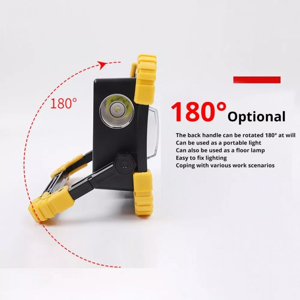 Προβολέας 20W COB Bright Working Light LED Με 2 Επαναφορτιζόμενες Μπαταρίες Λιθίου 18650 (LL-812) Και Καλώδιο Micro USB Car Power CPW.82223