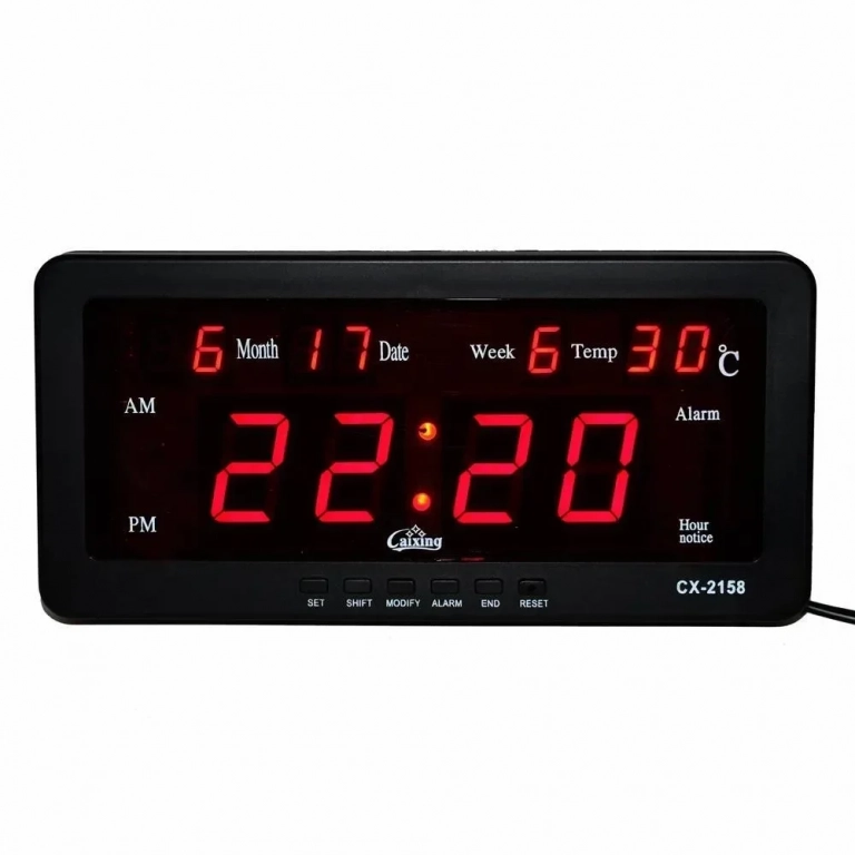 Ψηφιακή Πινακίδα Ρολόι Θερμόμετρο LED DIGITAL CLOCK 2158