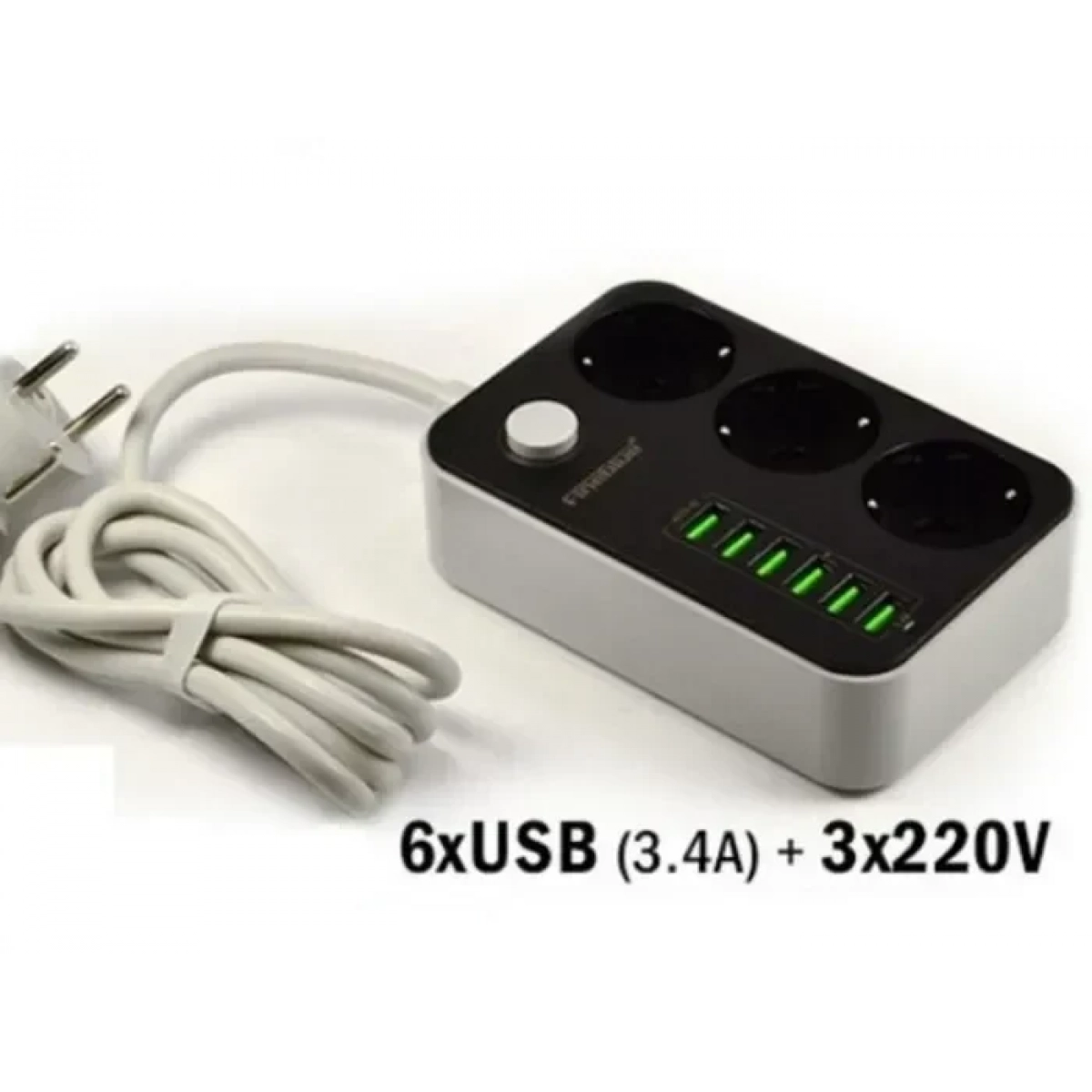 Πολύπριζο με 6 Θύρες USB FINEBLUE F1900