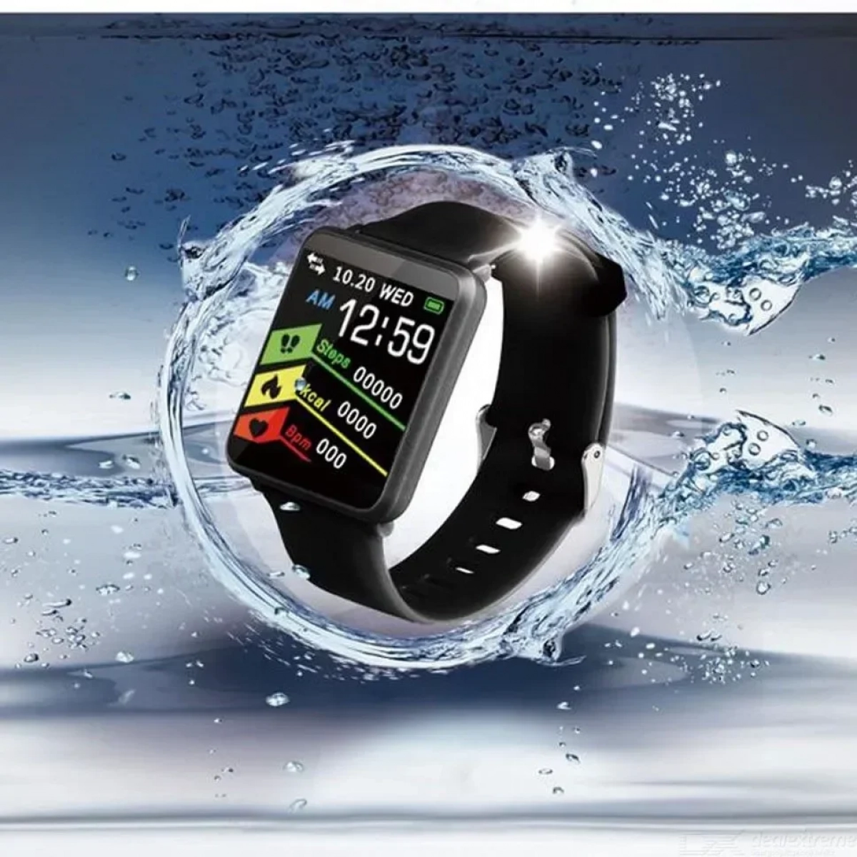 Fitness Tracker F1 Έξυπνο Ρολόι, Παλμοί της καρδιάς , Πίεση του αίματος, SpO2 για android, IOs -ΟΕΜ, σε μαύρο χρωμα