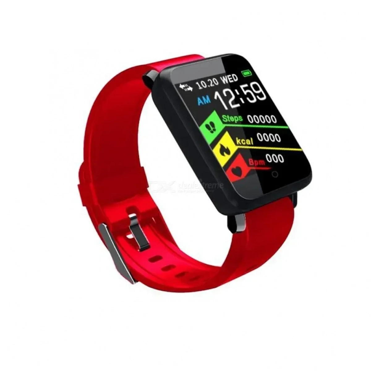 Fitness Tracker F1 Έξυπνο Ρολόι, Παλμοί της καρδιάς , Πίεση του αίματος, SpO2 για android, IOs -ΟΕΜ, σε κόκκινο χρωμα