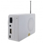 Ψηφιακό επαναφορτιζόμενο ΡαδιοΡολόι USB/SD MP3 player WS-1513, σε λευκό χρωμα