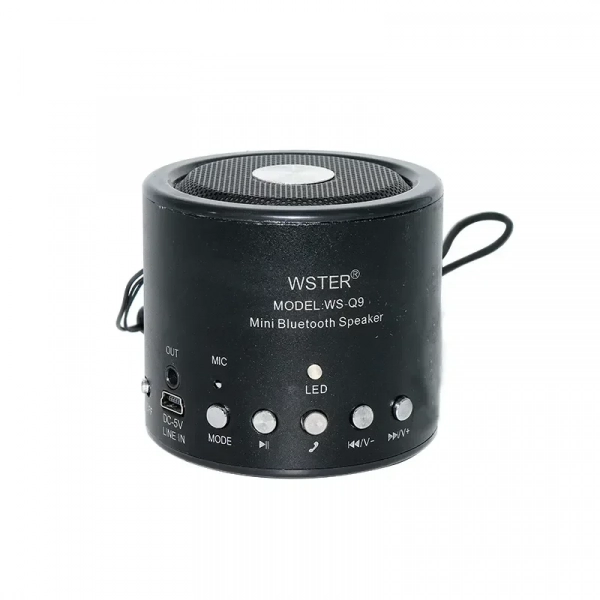 Μίνι ασύρματο επαναφορτιζόμενo ηχείο Bluetooth WS-Q9, σε μαύρο χρωμα