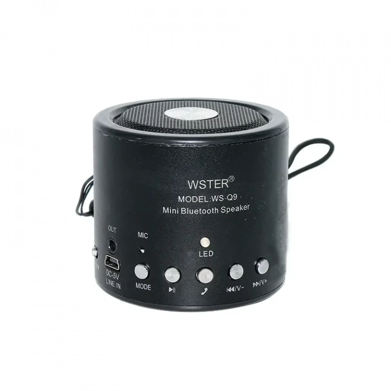 Μίνι ασύρματο επαναφορτιζόμενo ηχείο Bluetooth WS-Q9, σε μαύρο χρωμα