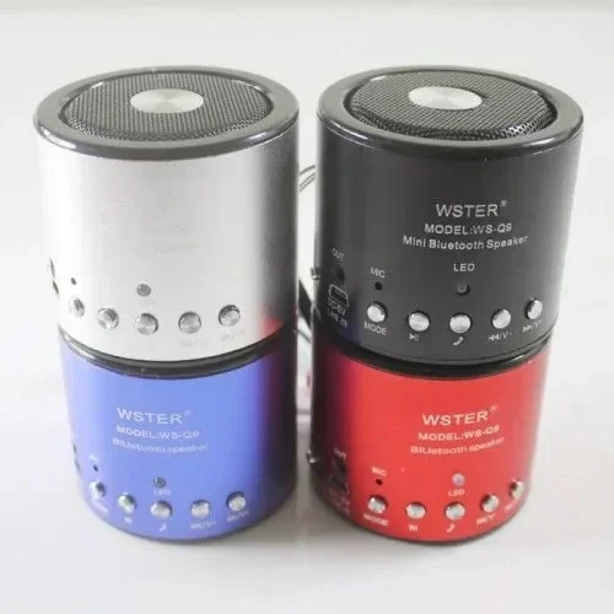 Μίνι ασύρματο επαναφορτιζόμενo ηχείο Bluetooth WS-Q9, σε κόκκινο χρωμα