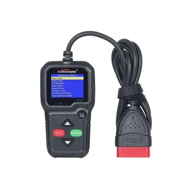 Ψηφιακό διαγνωστικό αυτοκινήτων OBDII/EOBD Konnwei KW680, σε μαύρο χρώμα