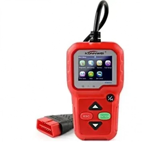 Ψηφιακό διαγνωστικό αυτοκινήτων OBDII/EOBD Konnwei KW680, σε κόκκινο χρώμα