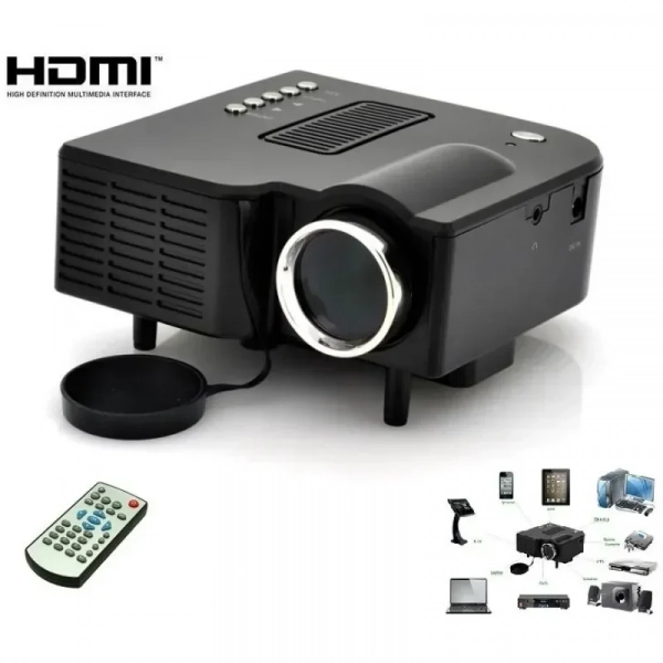 Mini Φορητός βιντεοπροβολέας LCD A-Z308 με Θύρες HDMI /SD/ USB/ AV/ VGA