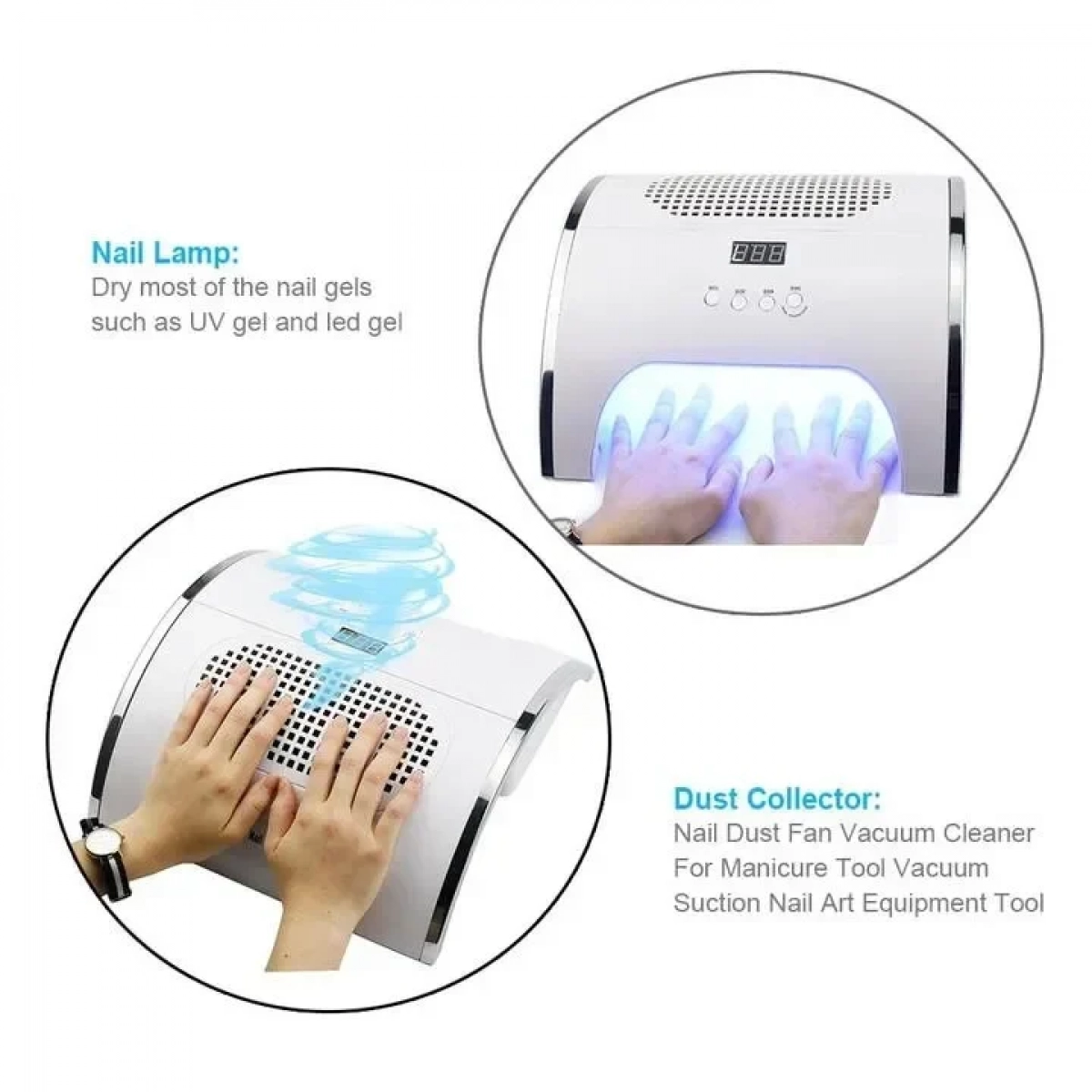 Επαγγελματικό φουρνάκι νυχιών UV/LAMP 36 LED & συλλέκτης σκόνης 2 σε 1 με δύο ισχυρούς ανεμιστήρες