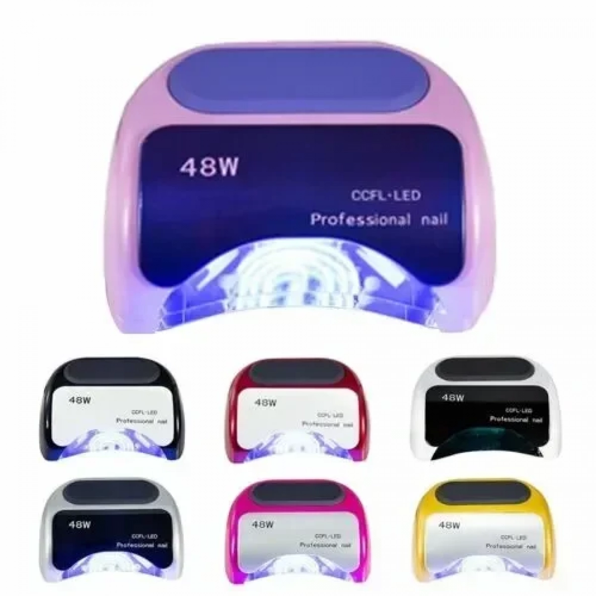 Φουρνάκι Νυχιών CCFL UV LED 48W, σε κόκκινο χρώμα