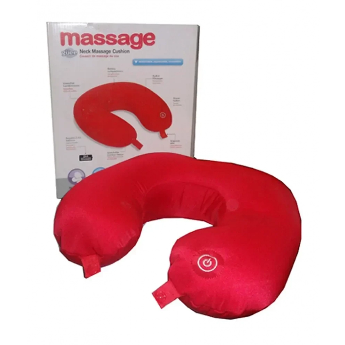 Guee Massager- Μαξιλάρι αυχένα με δόνηση, σε κόκκινο χρώμα