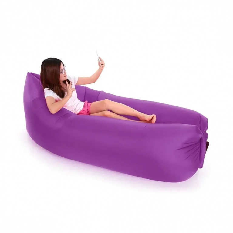 Φουσκωτό Στρώμα & Κάθισμα Ξαπλώστρα Lazy Bag Inflatable Air Sofa 230CM, σε μωβ χρώμα