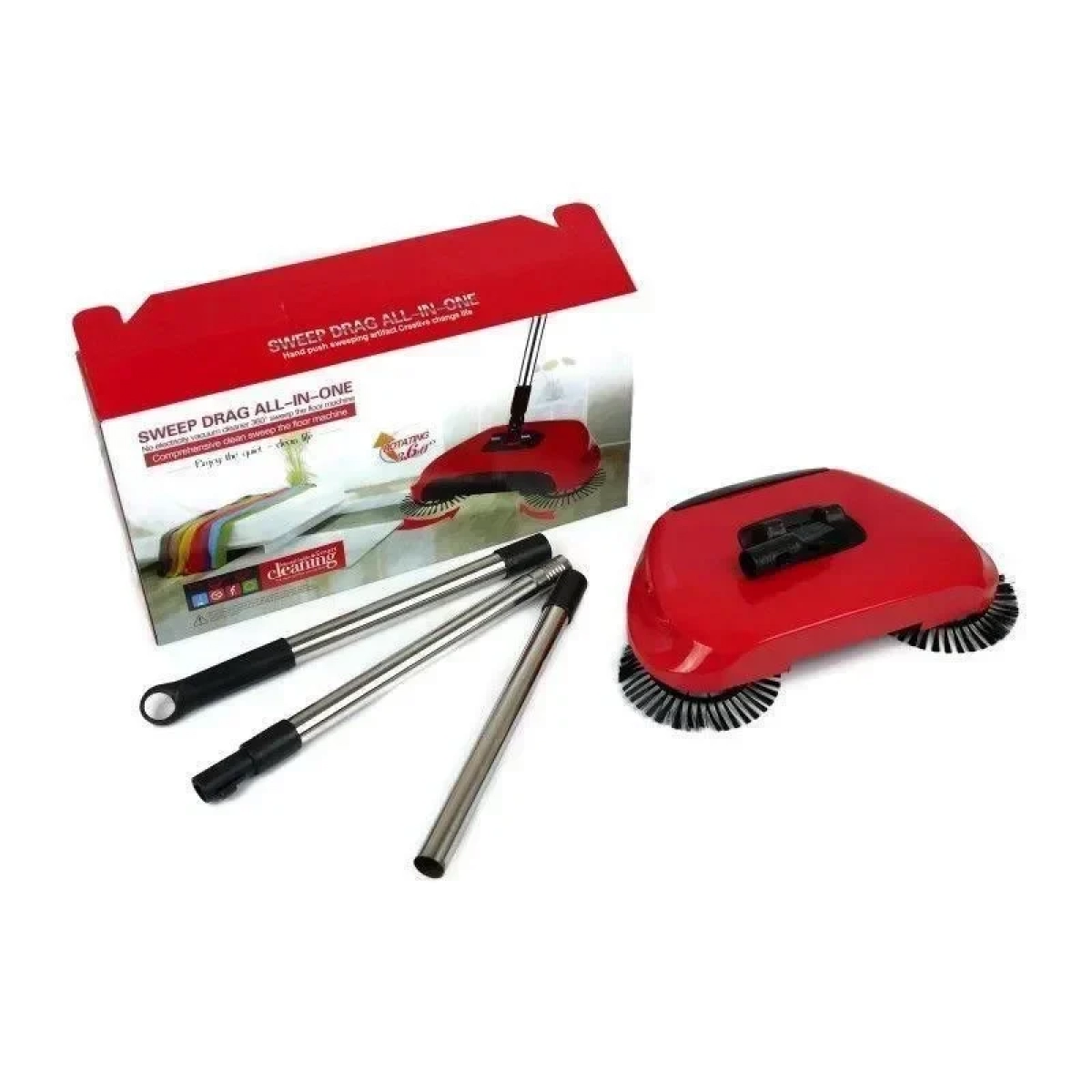 Περιστρεφόμενη σκούπα Sweep Drag All-In-One, σε πράσινο χρώμα