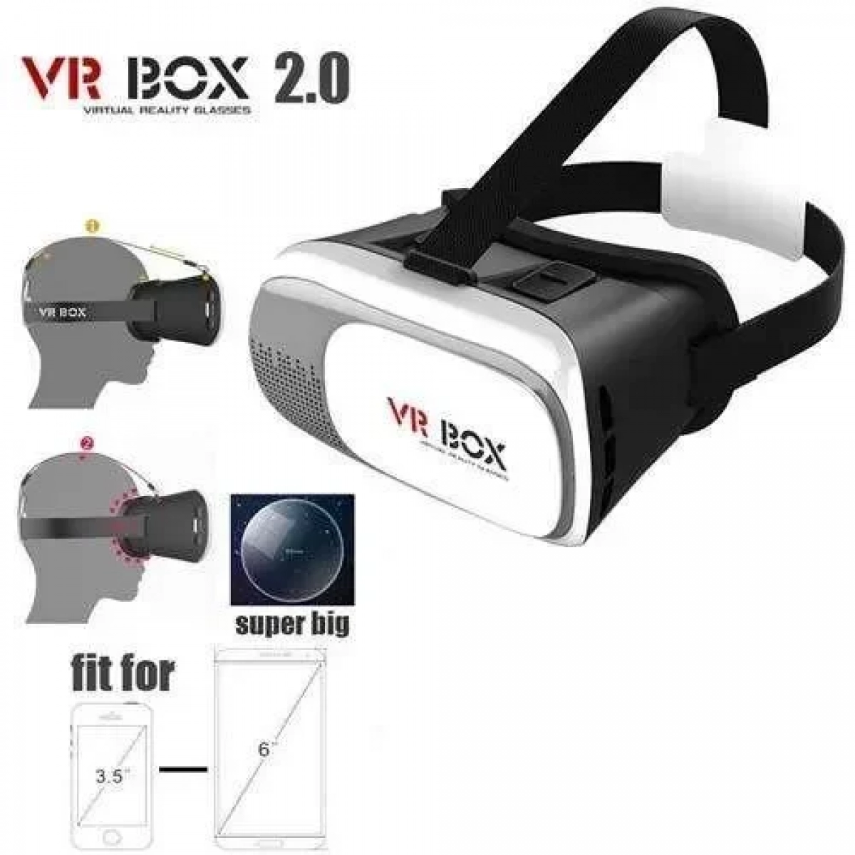 3D Γυαλιά Εικονικής Πραγματικότητας VRBOX V2.0 για Κινητά εώς 6" με Bluetooth Χειριστήριο