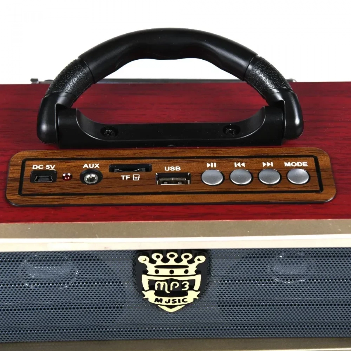 Retro Φορητό Επαναφορτιζόμενο Ραδιόφωνο USB SD Mp3 Player Recorder MEIER M-108BT, σε κόκκινο χρώμα