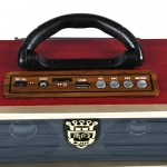 Retro Φορητό Επαναφορτιζόμενο Ραδιόφωνο USB SD Mp3 Player Recorder MEIER M-108BT, σε κόκκινο χρώμα