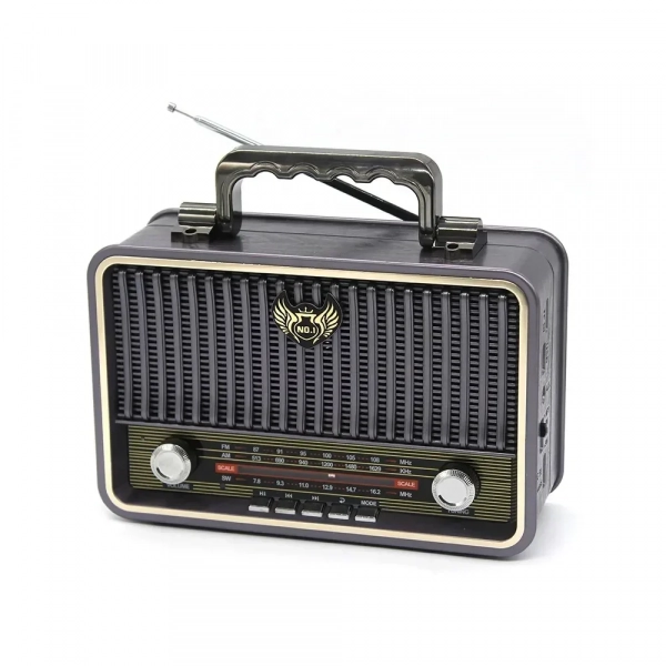 Ρετρό Ασύρματο Ηχείο bluetooth Kemai MD-1908BT, σε μαύρο χρώμα