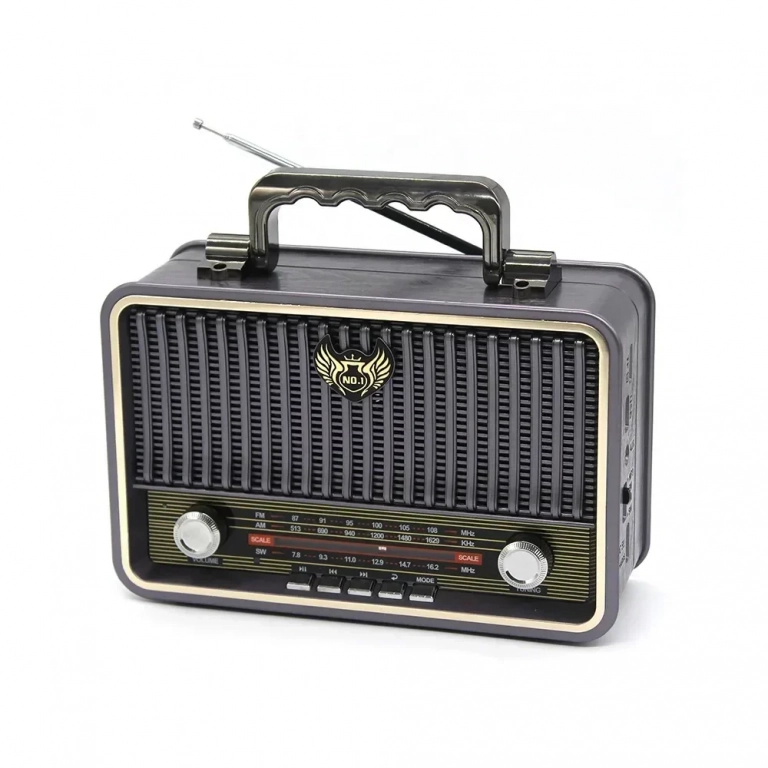 Ρετρό Ασύρματο Ηχείο bluetooth Kemai MD-1908BT, σε μαύρο χρώμα