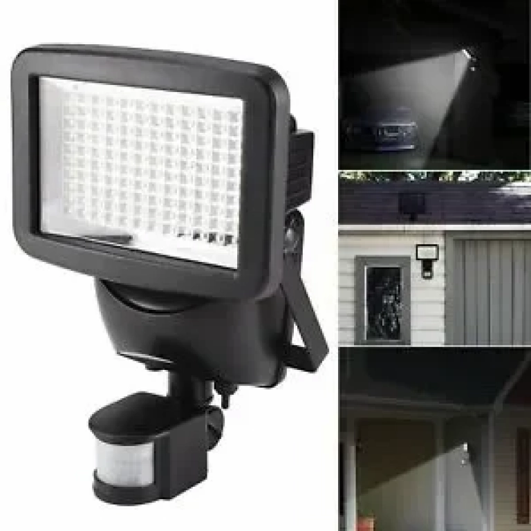 Ηλιακός Solar Προβολέας Ασφαλείας, 120 Led, με Λειτουργία Ανίχνευσης Κίνησης και Ανακλαστικό Ενισχυτή