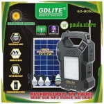 Solar Ηλιακό Σύστημα Φωτισμού & Φόρτισης FM Με Panel, Μπαταρία, Φακό & 3 Λάμπες 3W GD-8050