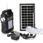 Solar Ηλιακό Σύστημα Φωτισμού & Φόρτισης FM Με Panel, Μπαταρία, Φακό & 3 Λάμπες 3W GD-8050