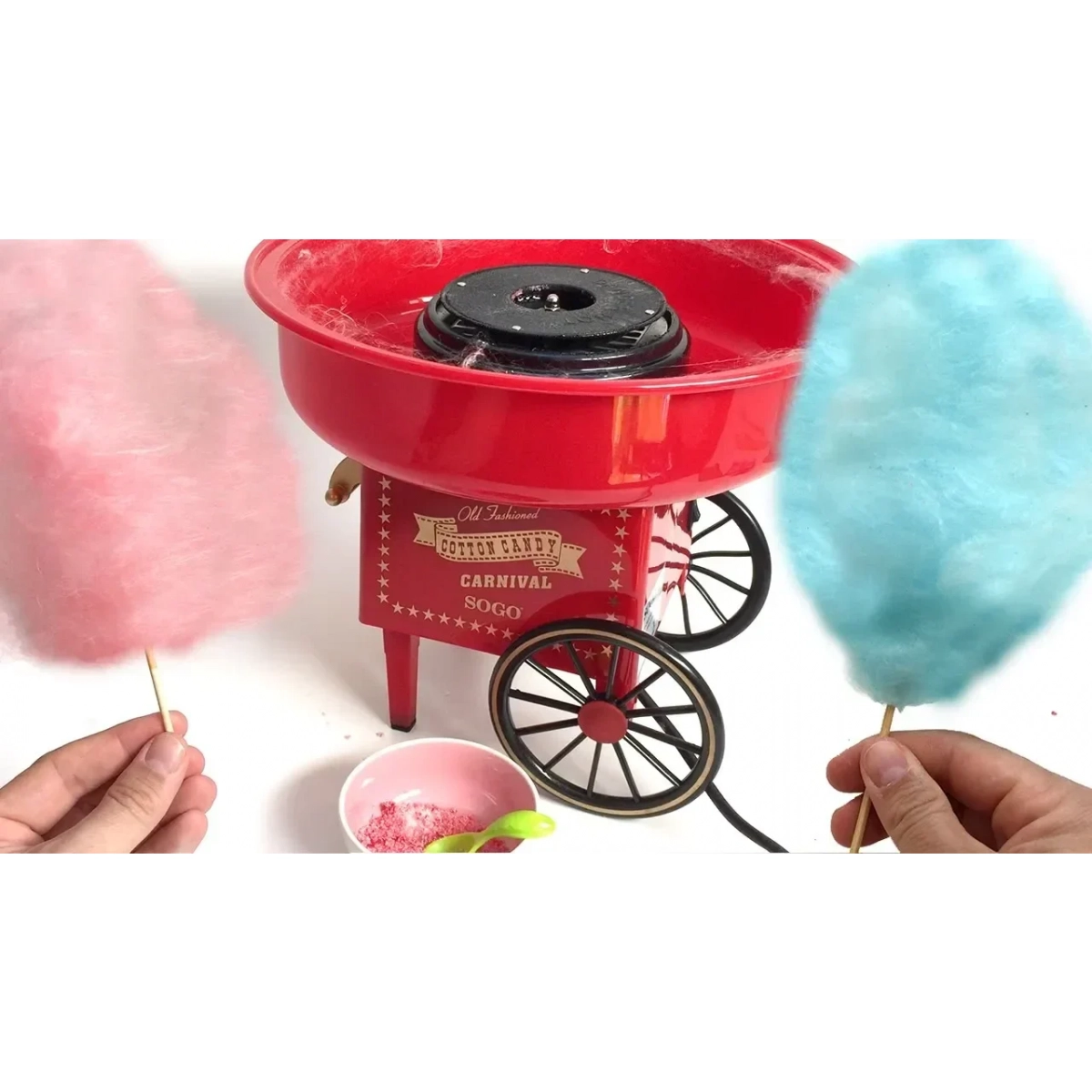 Μηχανή για Μαλλί της Γριάς OEM Cotton Candy Maker, σε κόκκινο χρώμα