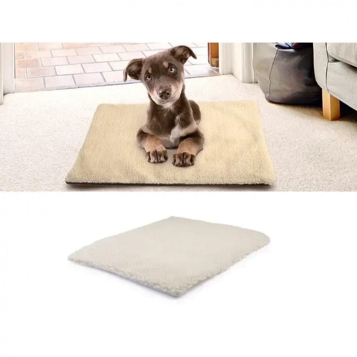 Αυτοθερμαινόμενο Χαλάκι Μικρών Κατοικιδίων 60x46cm Μπεζ