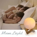Ανάγλυφο Φωτιστικό Αφής 3D Φεγγάρι Moon Light LED Επαναφορτιζόμενο με 3 Αποχρώσεις