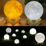 Ανάγλυφο Φωτιστικό Αφής 3D Φεγγάρι Moon Light LED Επαναφορτιζόμενο με 3 Αποχρώσεις