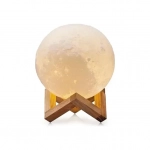 Ανάγλυφο Φωτιστικό Αφής 3D Φεγγάρι Moon Light LED Επαναφορτιζόμενο με 3 Αποχρώσεις