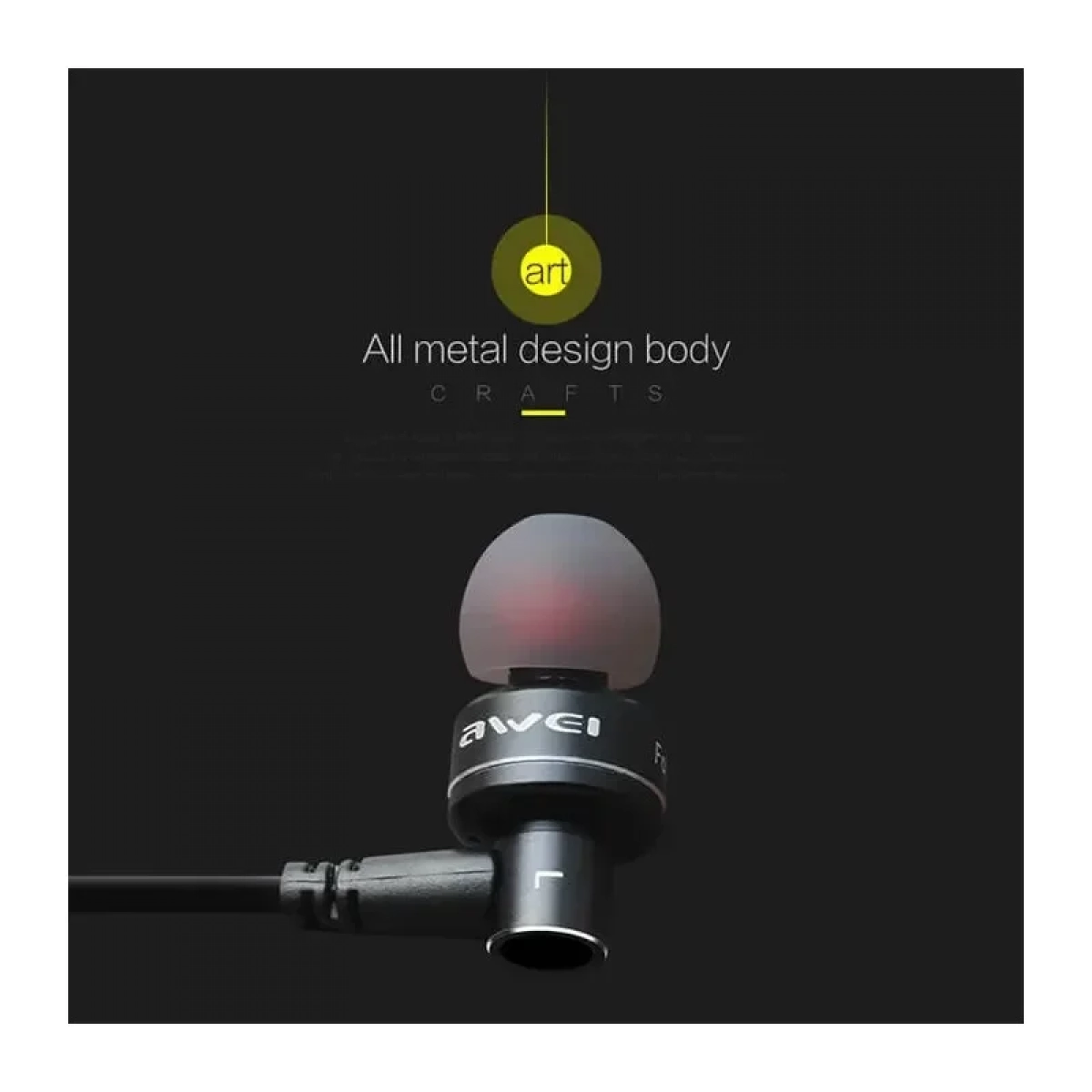Ακουστικά Awei ES-10TY Hands-Free In-Ear, σε μαύρο χρώμα
