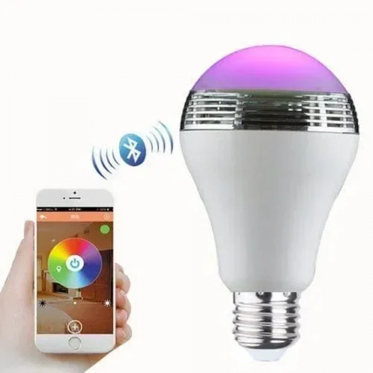 Bluetooth LED Λάμπα 6W E27 Πολύχρωμη με Ηχείο 3W με App Εφαρμογή για Android & iOS