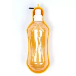 Μπουκάλι Νερού Ταξιδίου για Κατοικίδια με Μπολ 500ml – Travel Waterer Κίτρινο Χρώμα