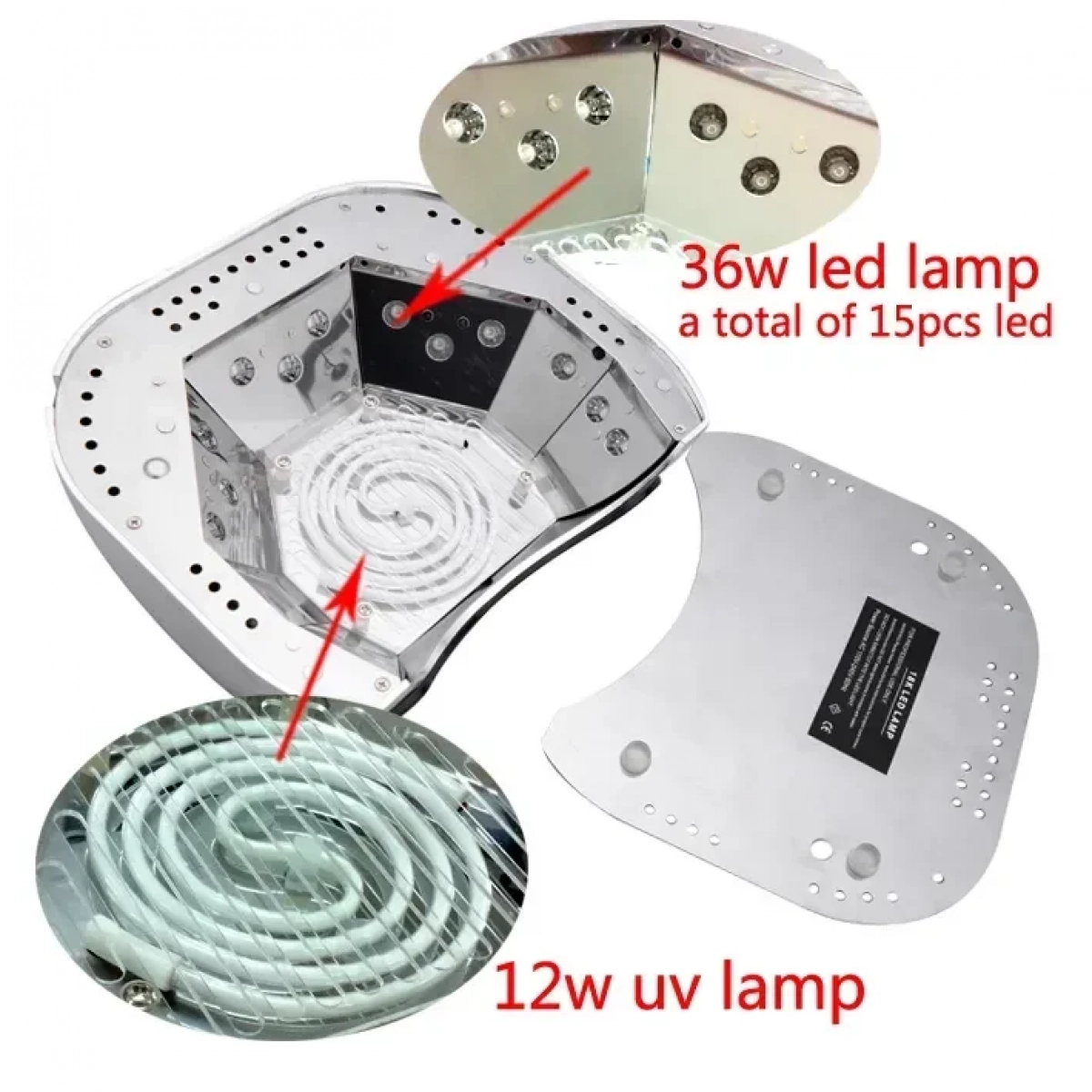 Φουρνάκι Νυχιών CCFL UV LED 48W, σε χρυσό χρώμα