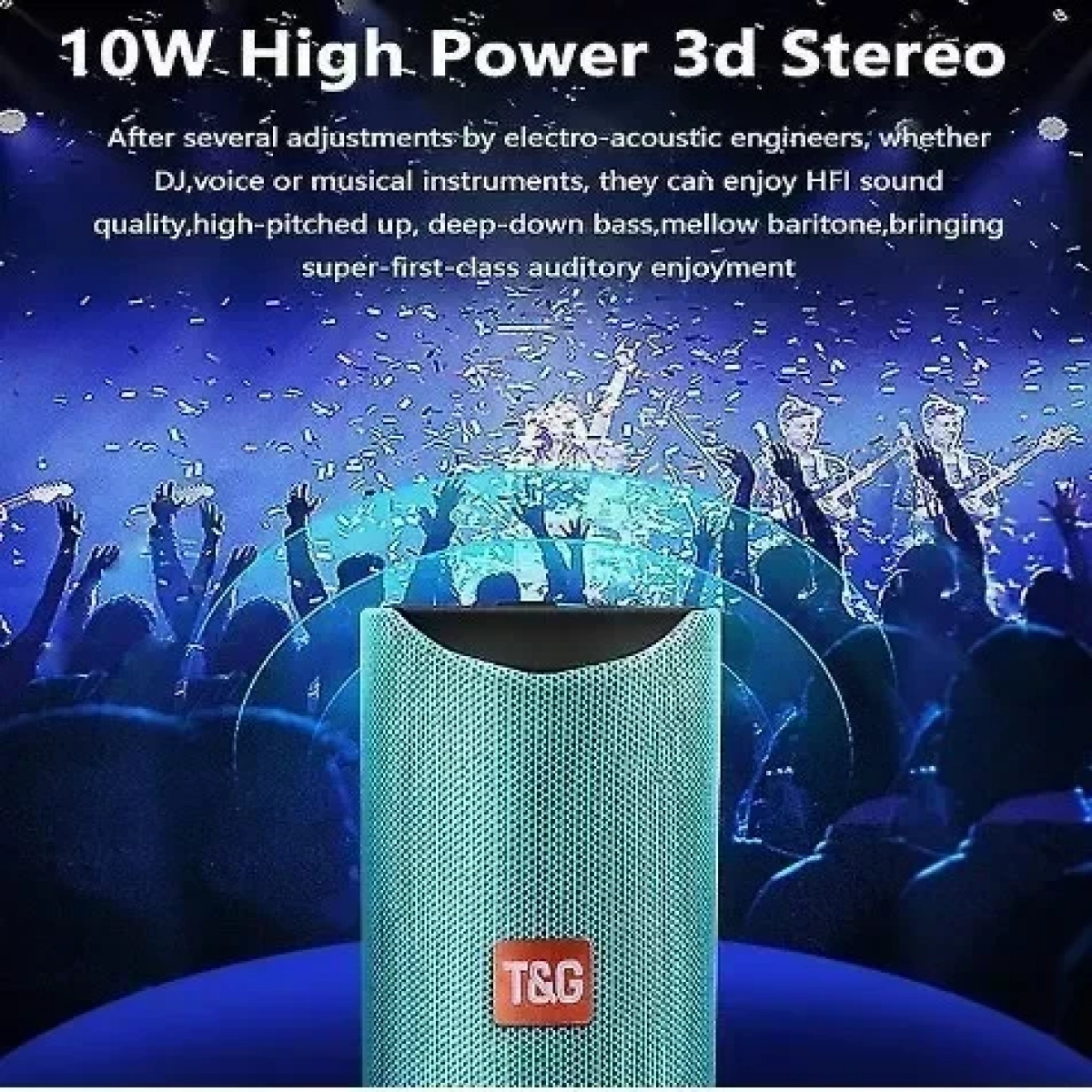 Ηχείο Bluetooth 5W με Ραδιόφωνο και Διάρκεια Μπαταρίας έως 4 ώρες Γαλάζιο T&G TG-113 - Image 2