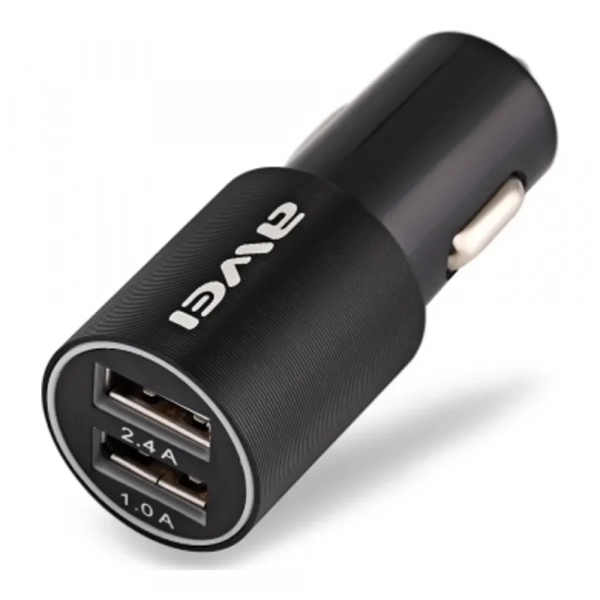 Φορτιστής Αυτοκινήτου AWEI C100 Dual USB σε μαύρο χρώμα