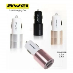 Φορτιστής Αυτοκινήτου AWEI C100 Dual USB σε μαύρο χρώμα
