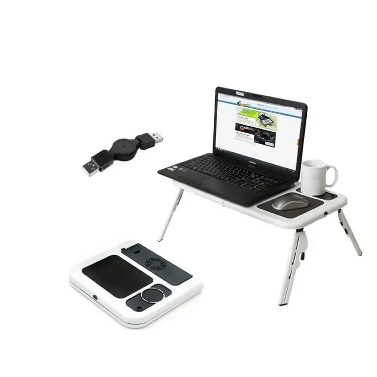 Αναδιπλούμενο Τραπεζάκι για Laptop με 2 Ανεμιστήρες Ψύξης E-Table LD09
