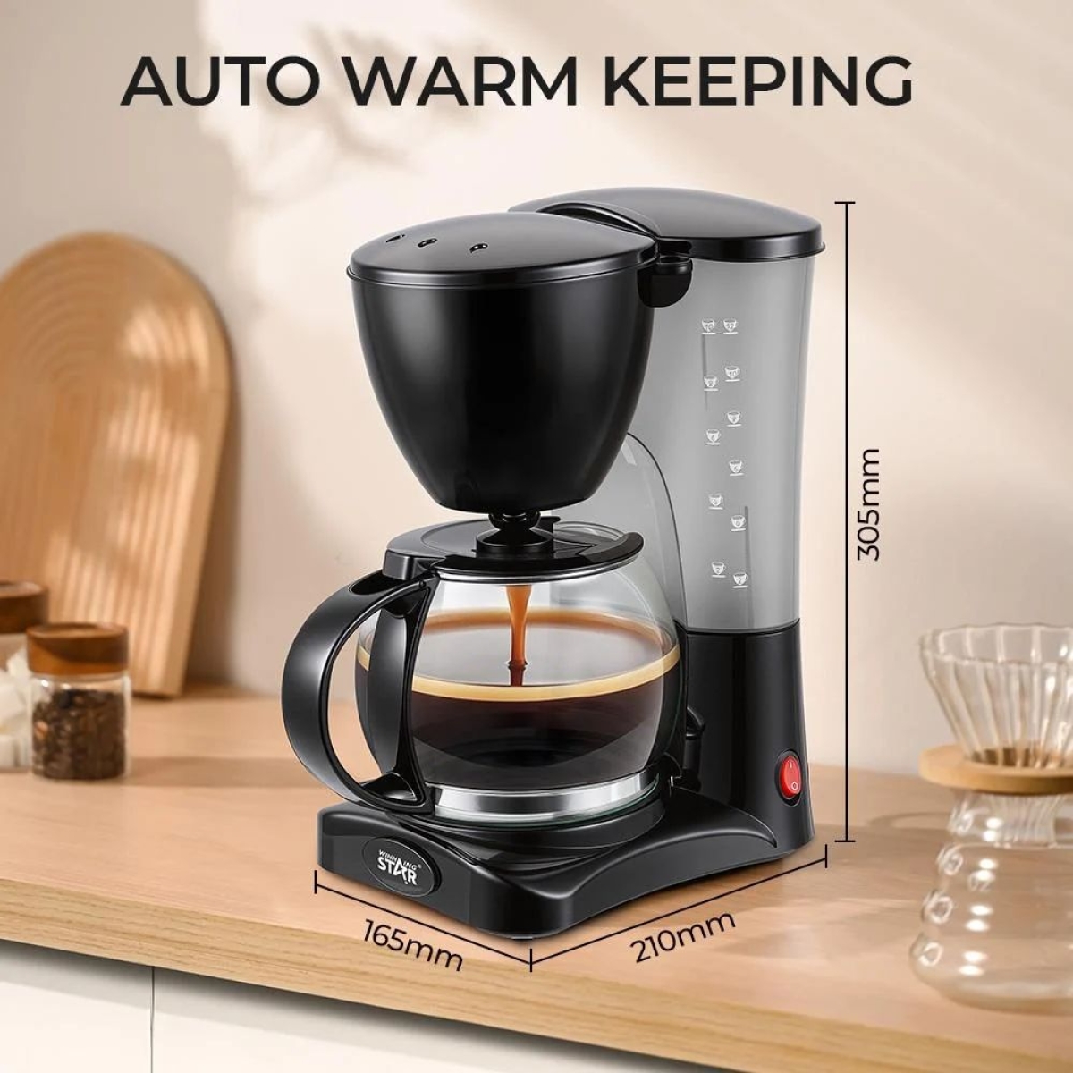 Καφετιέρα φίλτρου WINNING STAR ST-9738 800W 1,2L Μαύρη