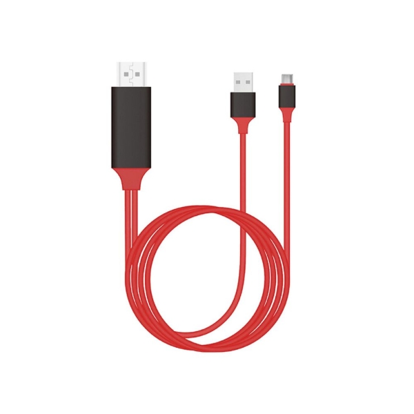 Καλώδιο Type-C σε HDMI 4K 2m με USB Τροφοδοσία - Κόκκινο